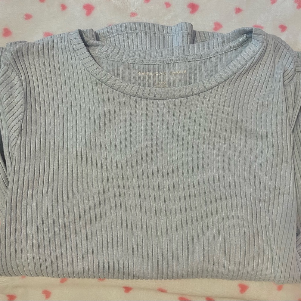 American eagle buttery blue ribbed longsleeve